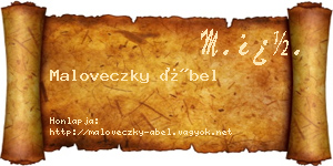 Maloveczky Ábel névjegykártya