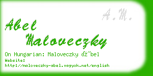 abel maloveczky business card